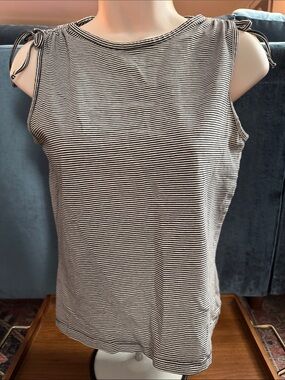 VTG Esprit blue and white striped tank top L